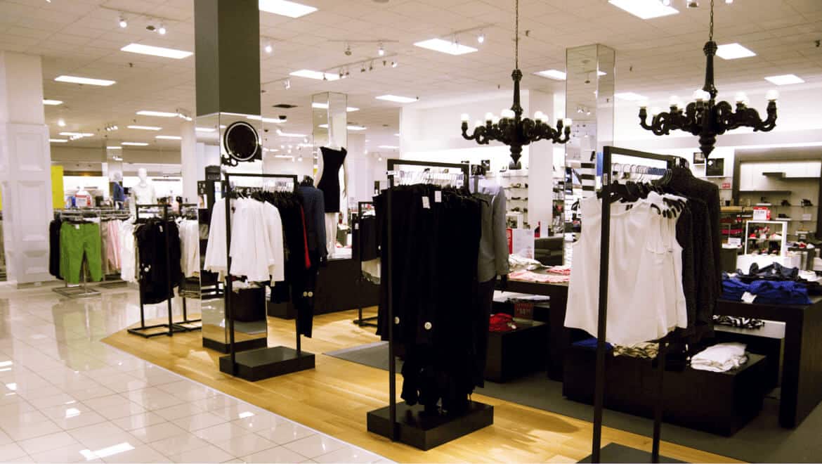 LED lightning to improve the visibility of the clothes in the store